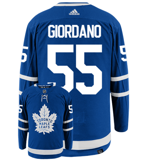 Mark Giordano Toronto Maple Leafs Adidas Primegreen Authentic NHL Hockey Jersey - Back/Front View